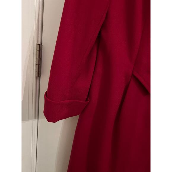 Badgley Mischka Women's Vintage Burgundy Black 100% Wool Dress Size 10 Designer - Picture 4 of 10